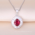 Silver Pendant Necklace with Beautiful cz sonte for Valentine's Day Gift